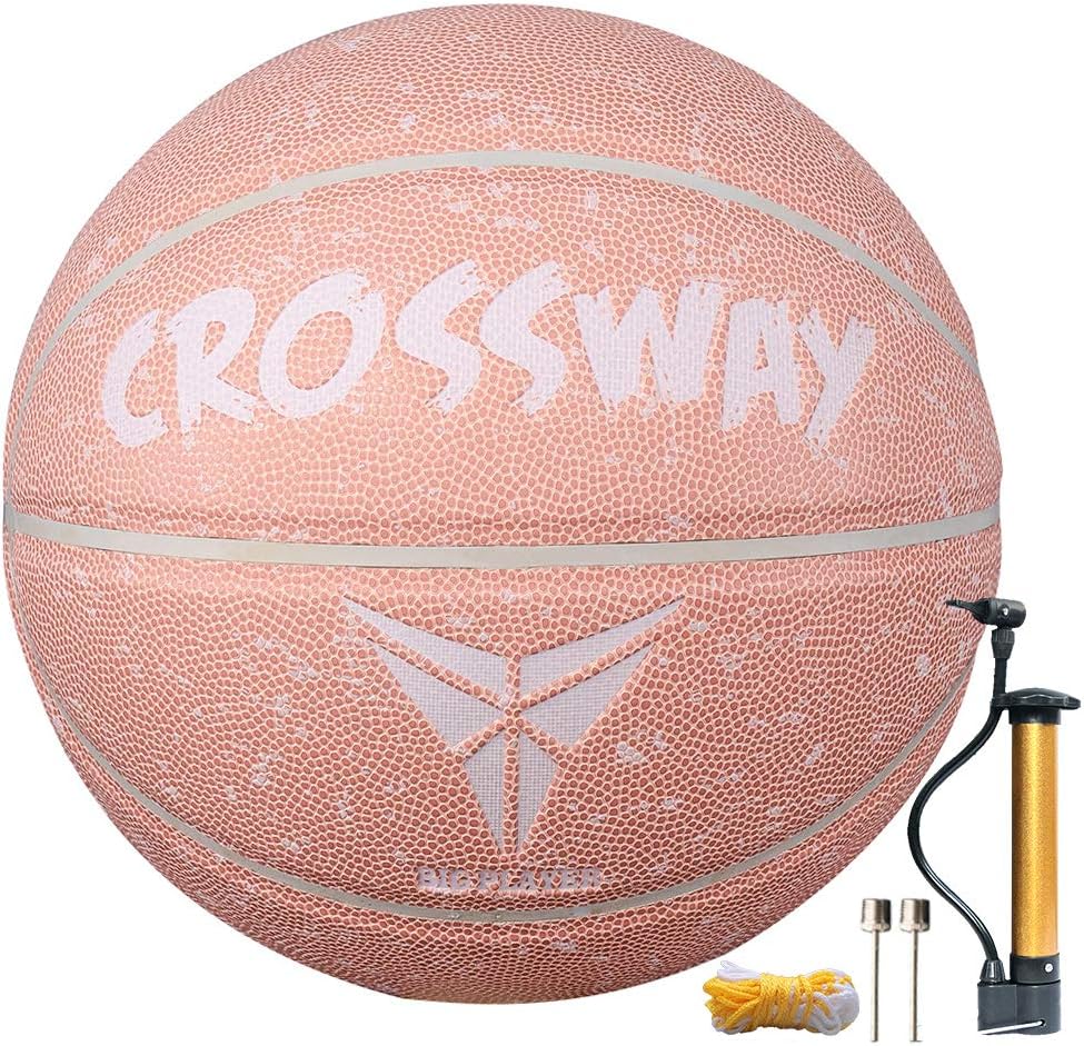 College Basketball 27.5"-29.5" Indoor Ourdoor Basketball Office Size 5-7 Street Composite Leather Basketballs for Women, Training, High School Pink : Sports & Outdoors