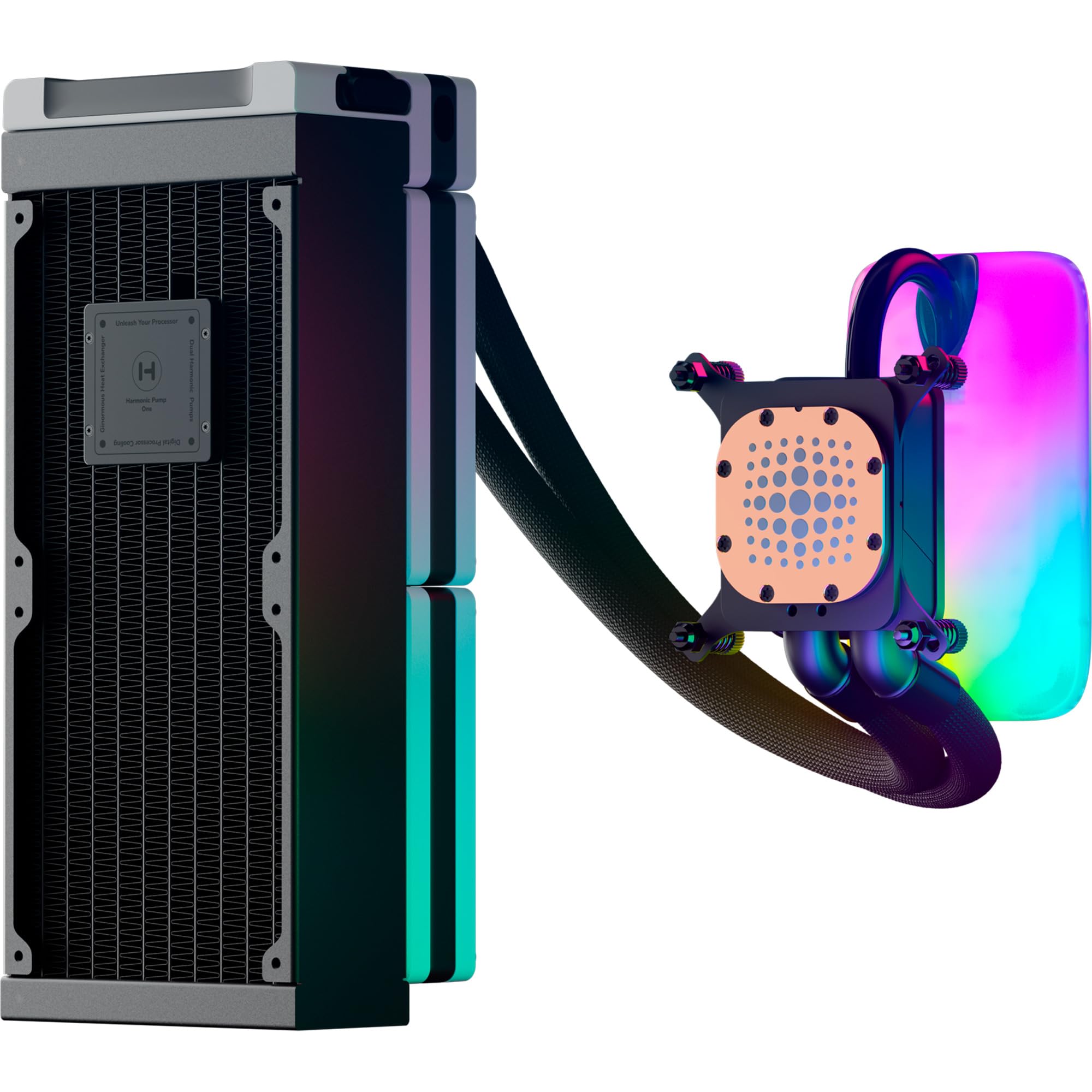Hyte THICC Q60 Refroidisseur liquide pour processeur LCD 240 mm Blanc/noir