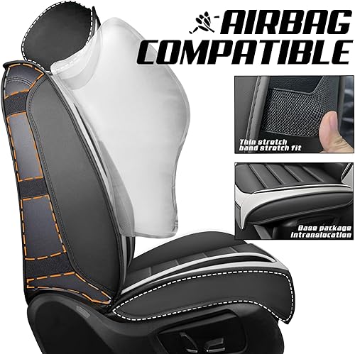 Miniatura 4 de ILMO Fundas de asiento para Ford F350 2011-2024, protectores de asiento de camión impermeables de piel de napa con tacto suave, fundas interiores