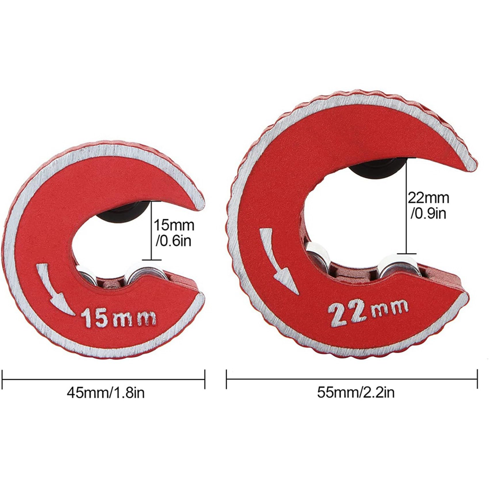 omolly 2PCS 15mm & 22mm Copper Pipe Cutter, Zinc Alloy Tube Cutter, Plastic Pipe Cutter, Tubing Cutter Plumber Tools - Image 3