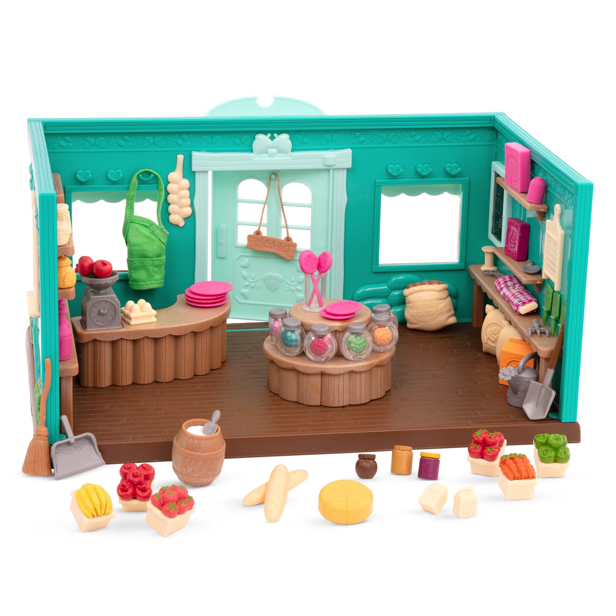Honeysuckle Hollow General Store Playset con muebles y accesorios, juguete de casa de muñecas para juego imaginativo de simulación, figuras coleccionables para más de 3 años 3