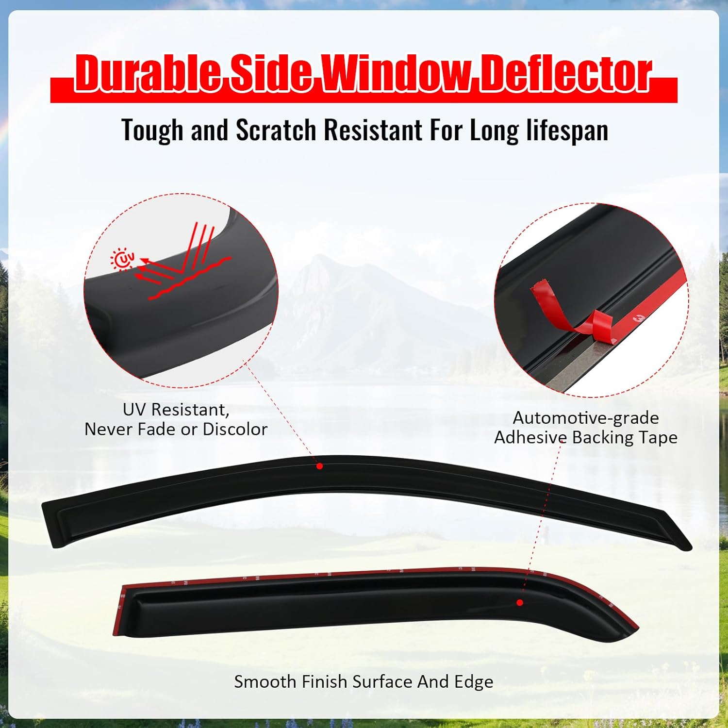 Window Visor Compatible with 2005-2010 Kia Sportage, Slim Style Acrylic Smoke Tinted 4PCS Sun Rain Shade Guard Wind Vent Air Deflector by IKON MOTORSPORTS, 2006 2007 2008 2009
