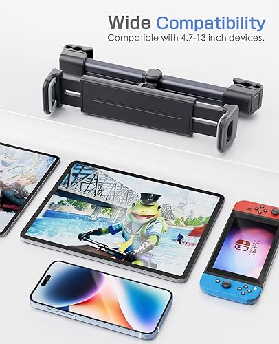 Miniatura 6 de Paquete de 2 soportes para tablet iPad para asiento trasero de automóvil, soporte de teléfono para iPad, tabletas, Nintendo Switch, iPhone,