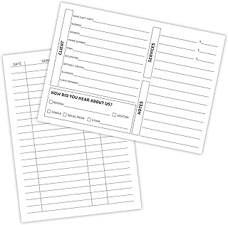 Client Profile Cards for Business for Hair Stylist Salon Record Information Intake Sheets Service Log (7 x 5” 100 pk) Hairdresser Cosmetologist