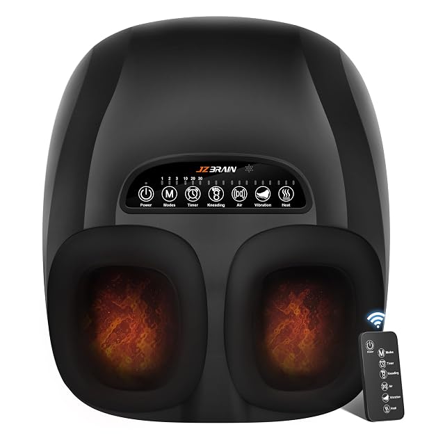 Shiatsu Foot Massager Machine with Heat Deep Kneading Foot Massager with Vibration Compression for Plantar Fasciitis Neuropathy -