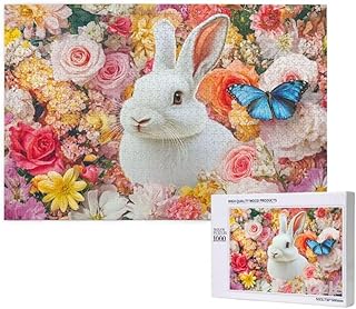 Conejo Puzzle 2000 Piezas Adultos, 99x70cm Gran Formato Puzzle Flor Patrón Diseño, Jigsaw Adultos DIY Artesanía con Embalaje de Caja de Regalo, Home Room Wall Decor, Regalo Mujer Hombre, Model648