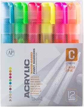 Montana Cans Acrylic Marker Set C, Fine, 12-Colors