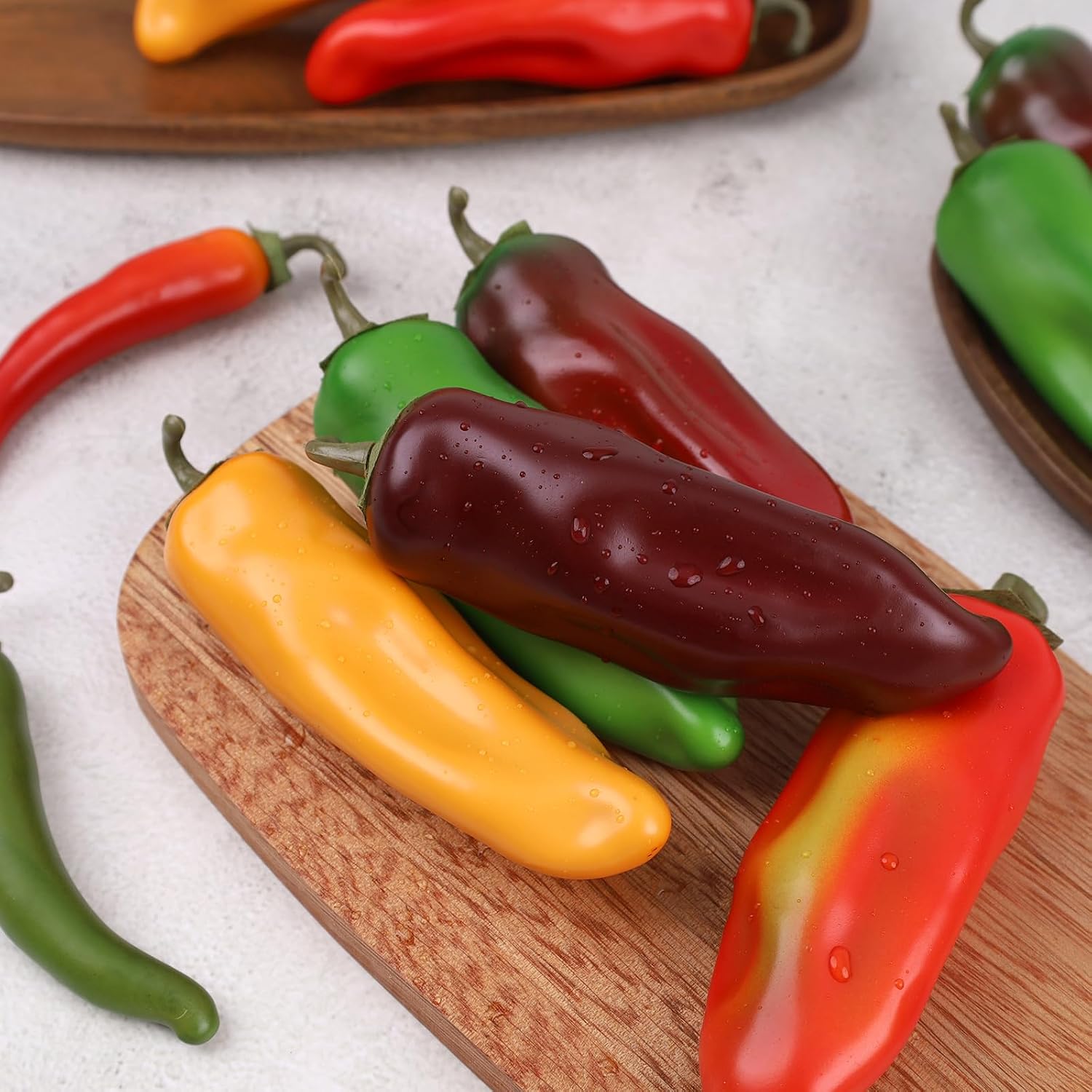 Gresorth 10pcs Artificial Lifelike Chili Fake Pepper Vegetable Decoration Home Kitchen Photography Props