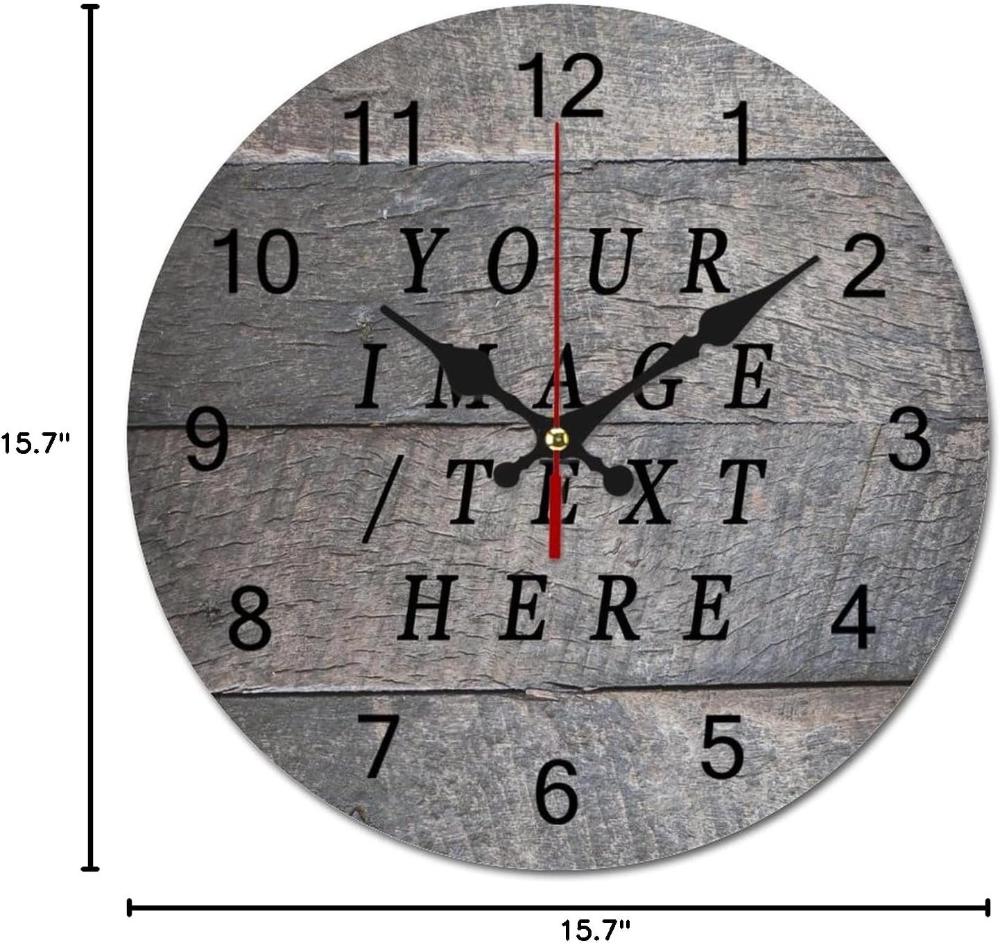 Custom Photo Clock 16", Farmhouse Wall Clock Battery Operated Non Ticking Silent Wall Clock Round Kitchen Wall Clock for Living Room Bedroom Decor