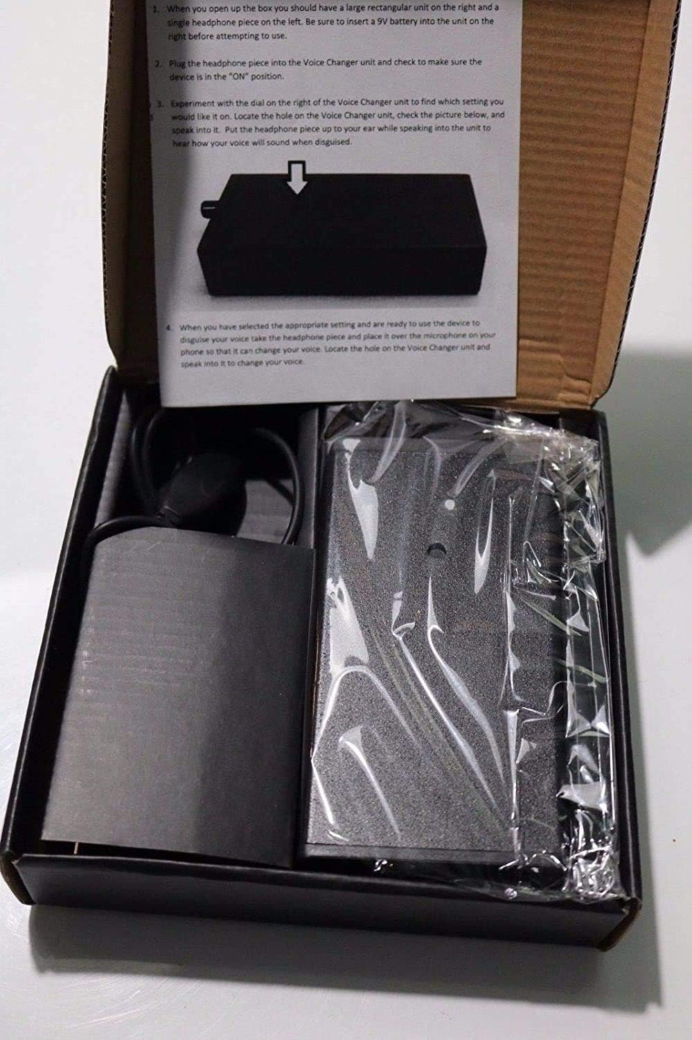 BSQ-2 Portable Voice Changer with 14 Pitch Range, Black, Wired, Over Ear, Adult, Voice Changer