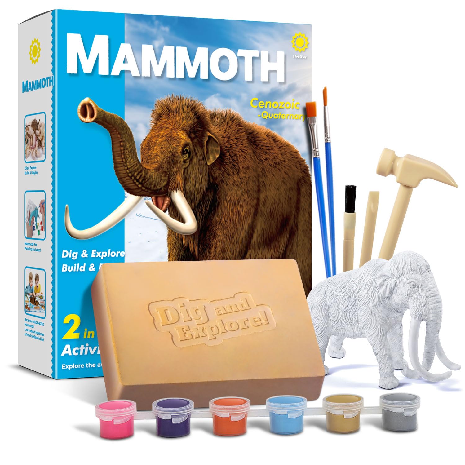 2-in-1 Mammoth Dig and Build Activity Kit, Educational
