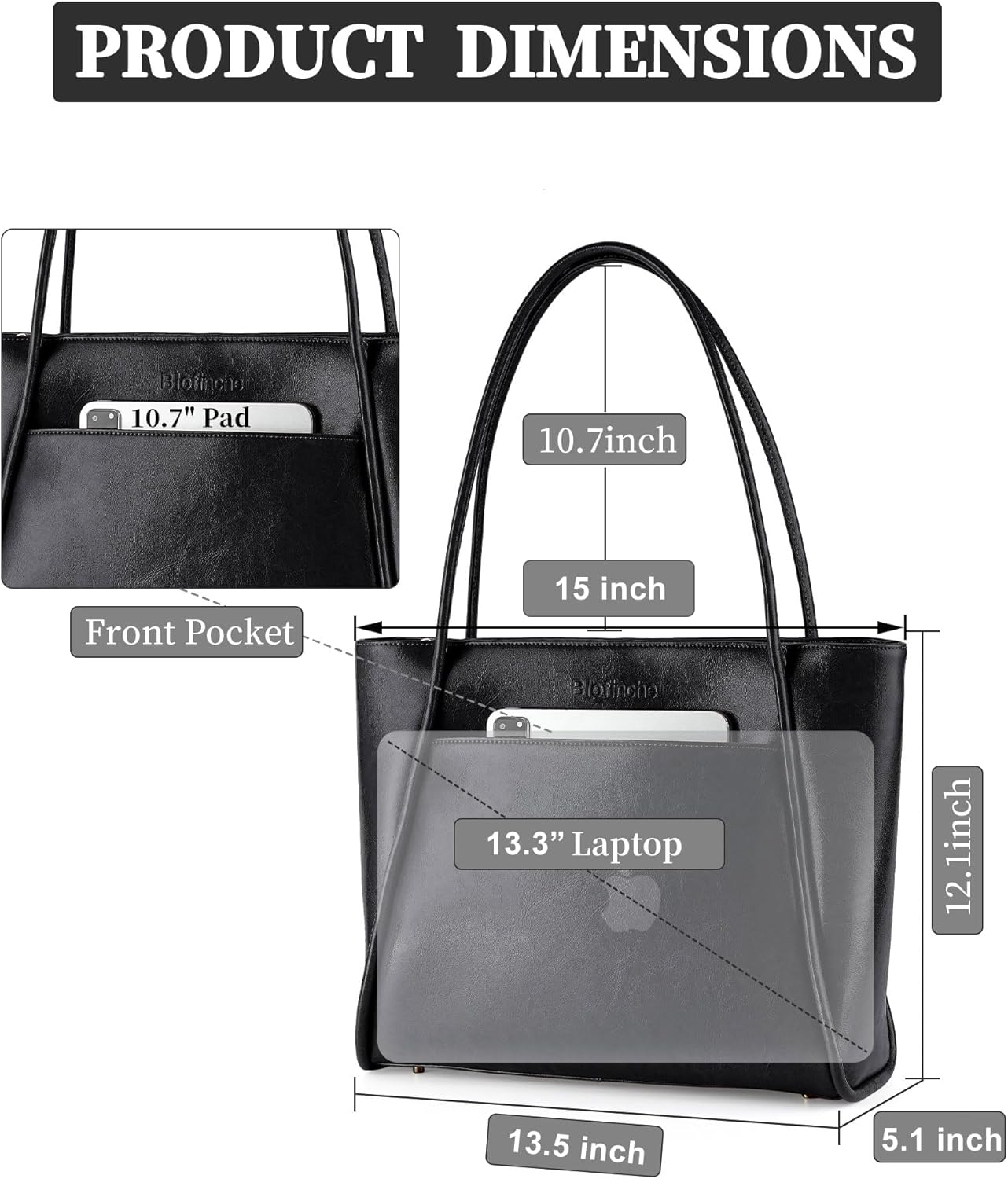 Blofinche Genuine Leather Purses for Women Large Tote Shoulder Bag Real Vintage Grace Handbag for Work Ladies Laptop Travel - Image 7