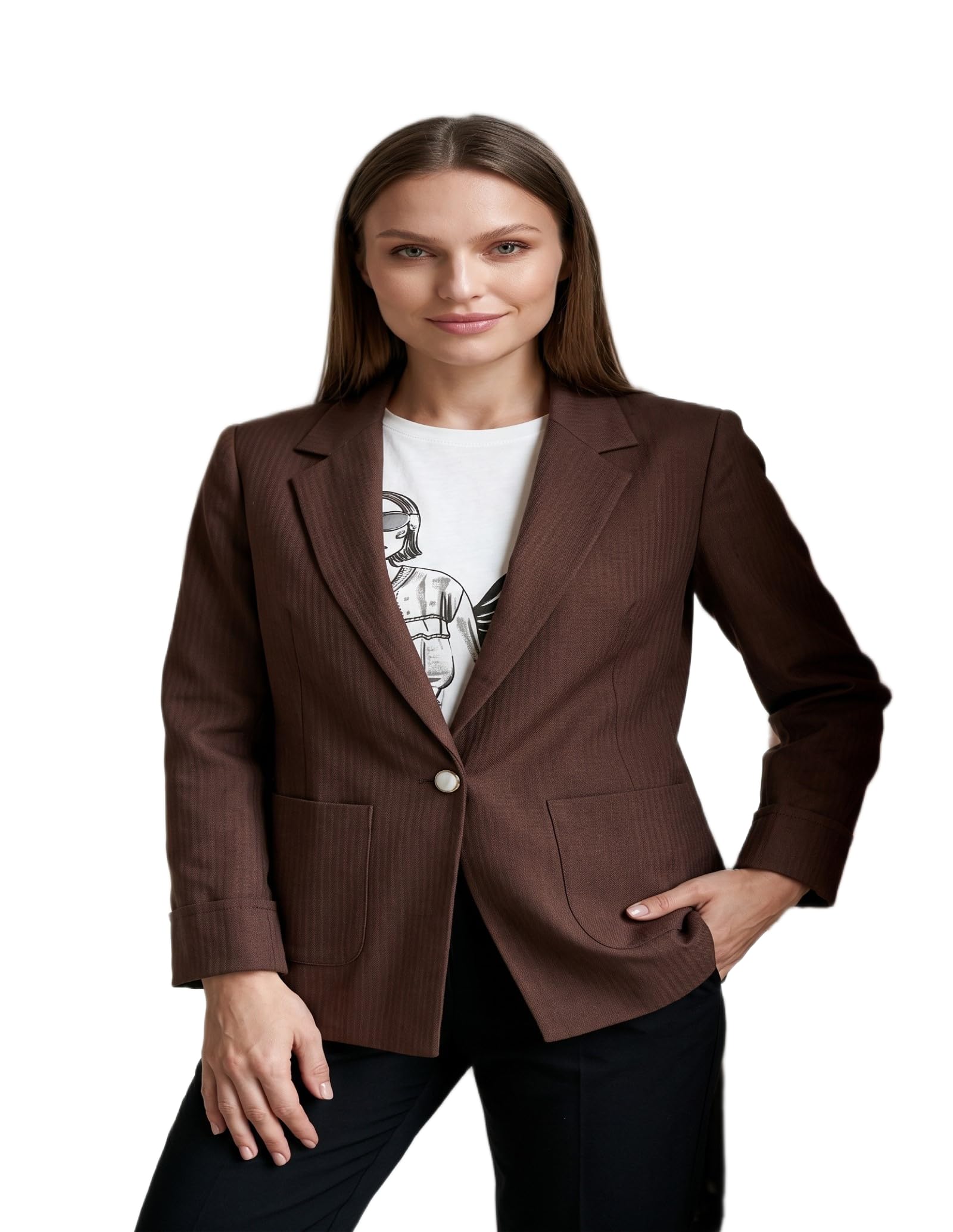 perfect productions Women's Brown Classic Office Wear Blazer Coat-picture-17