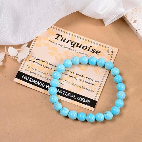 Vista 310 de MASSIVE BEADS Pulsera elástica de yoga hecha a mano con piedra natural, cristal curativo, energía, regalos para adultos unisex de 0.157 in, 0.236