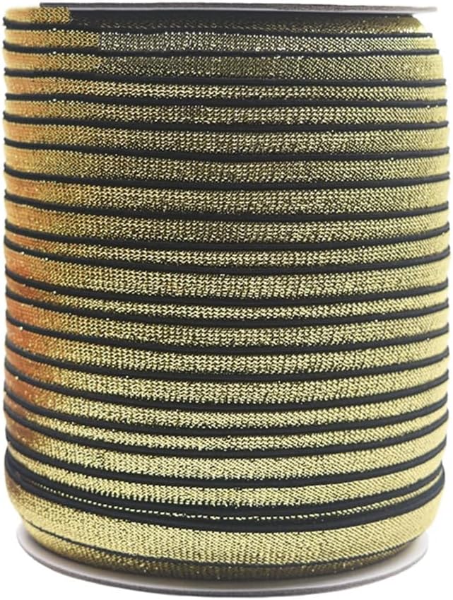 50 100Y/Roll Metallic Glitter Elastics Spandex Band Shoulder Tape Strap Lingerie Dress Sewing Trim White AB 100 Yards