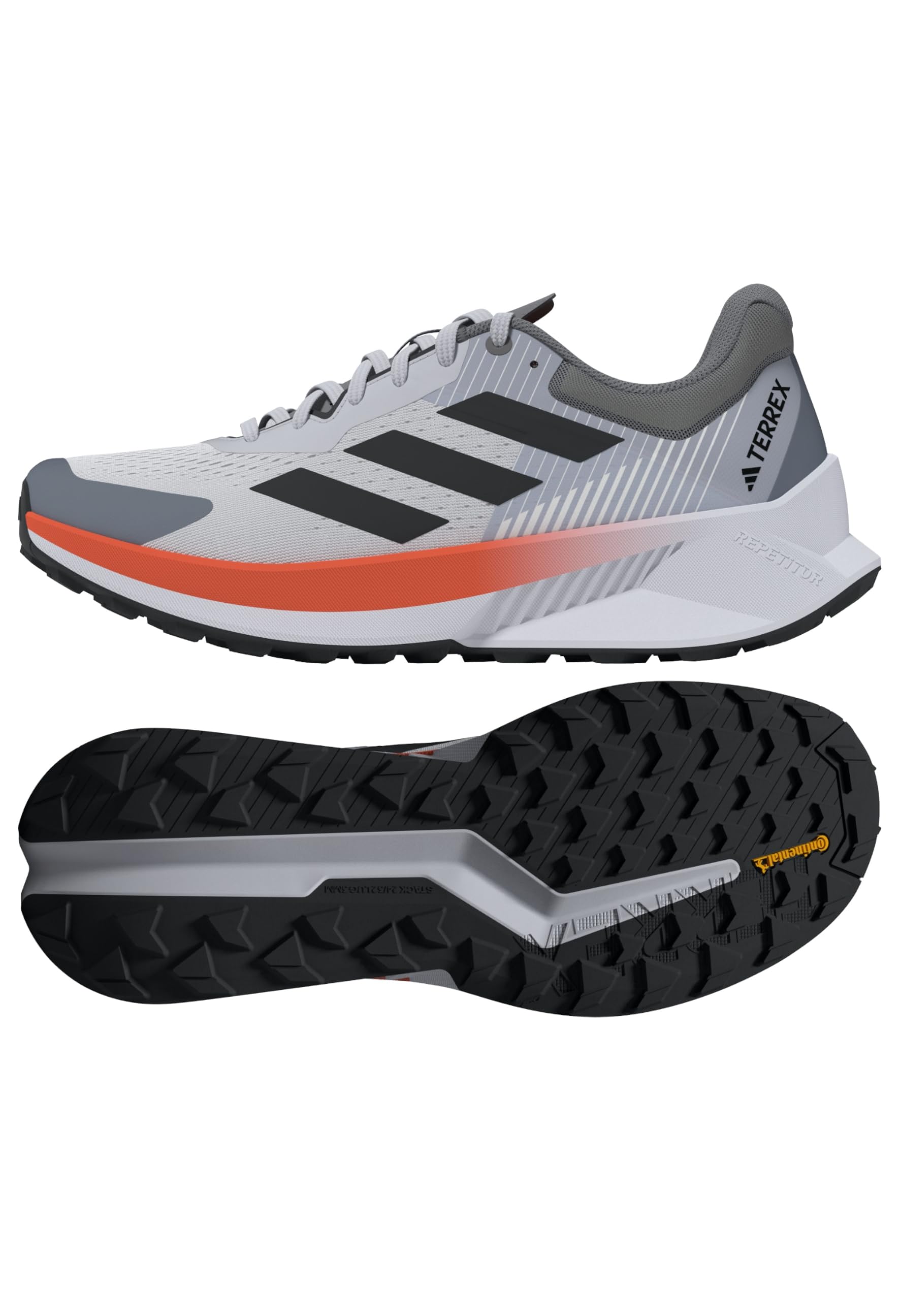 adidas Terrex Soulstride Flow Scarpe Trail Running Uomo, Grigio/Antracite/Arancione - JR7065