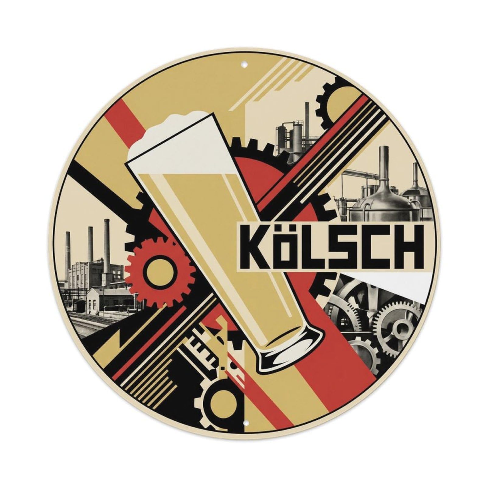 Vintage Cologne Style Ale Craft Brew German Foam Mug Metal Tin Sign