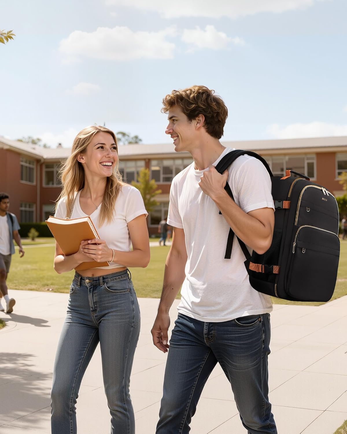 HOTOR Travel Backpack for Women - Large 15.6inch Laptop Computer Bag Water-Resistant Carry on Backpack Flight Approved Personal Item Travel Bag for Work, Business, College, Black, 13.0" x 7.9" x 17.3" - Image 8