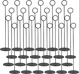 Urban Deco 24PK Table Number Holders Place Card Holders 12 Inch Table Card Holders Steel Card Holders for Photos, Food Signs, Memo Notes, Weddings, Restaurants, Birthdays (Black 24PK)