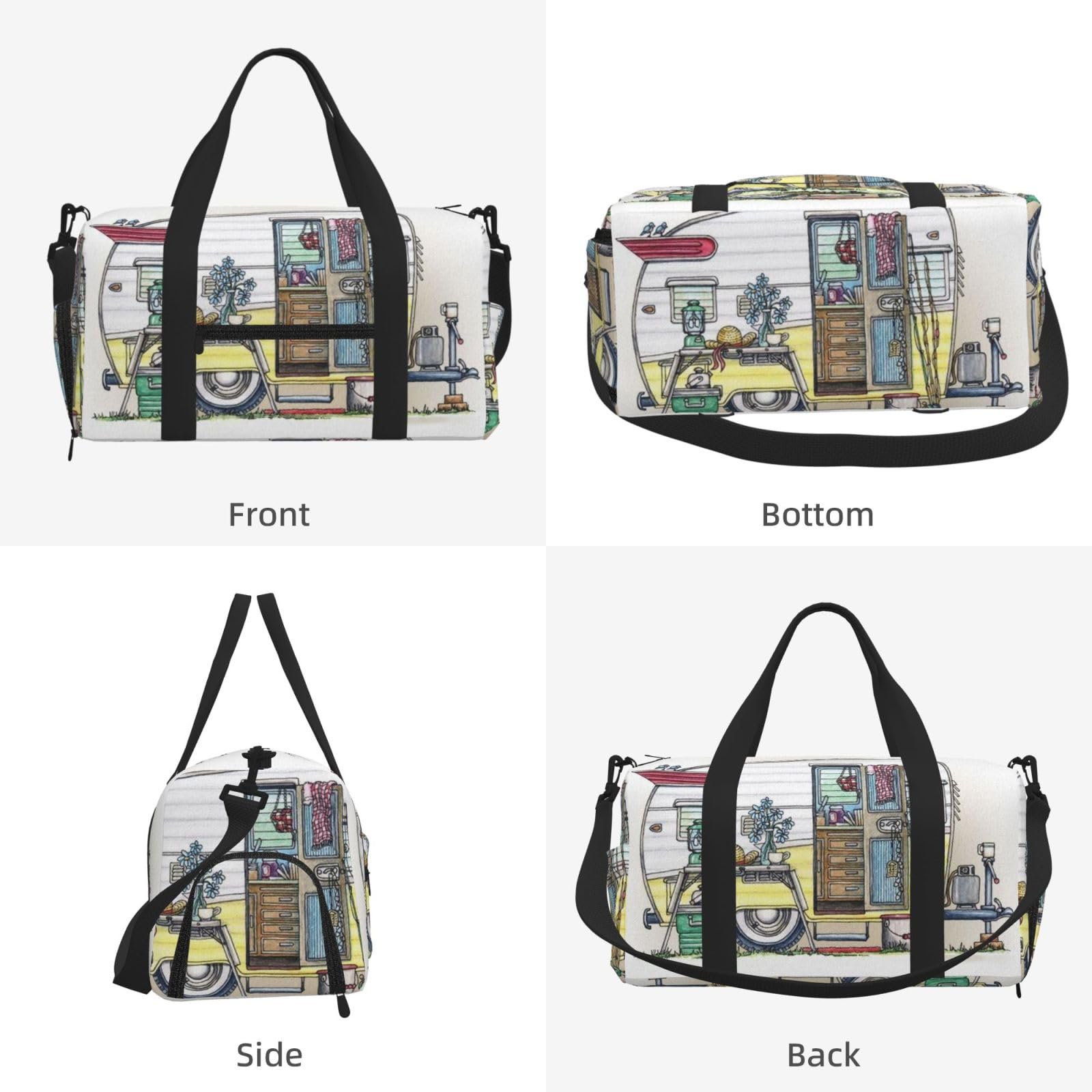 Happy Campers Drukowana Ręczna torba sportowa crossbody Torba podróżna