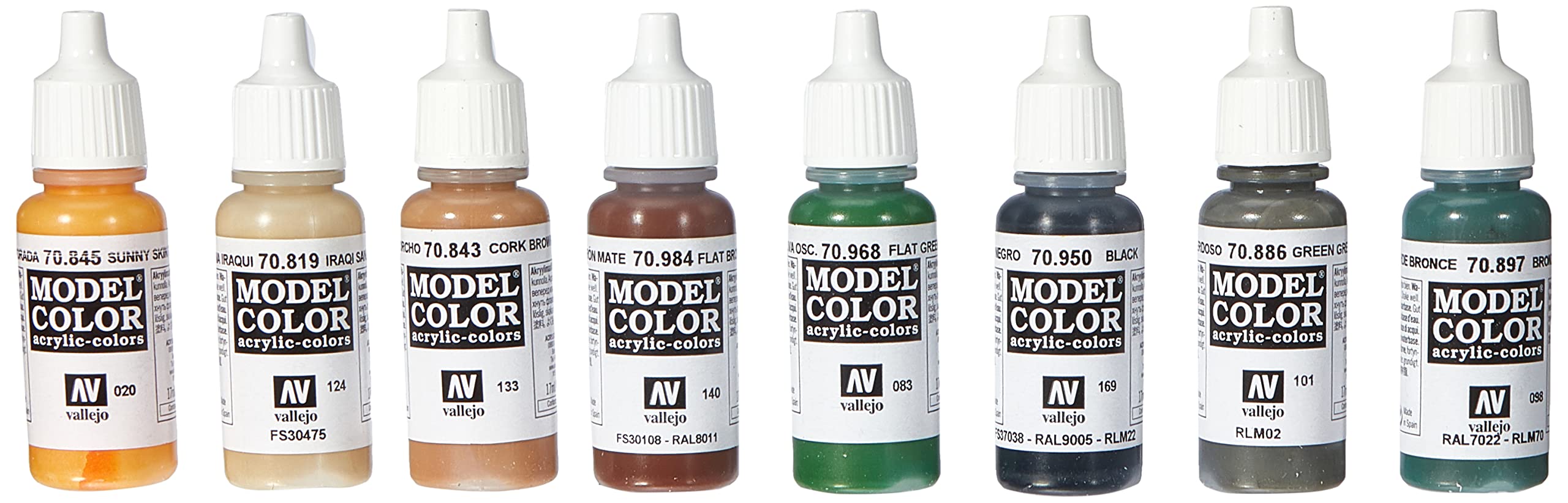 Set Colori Acrilici Vallejo Per Modellismo - 16 Flaconi Da 17 Ml, Gamma Model Color
