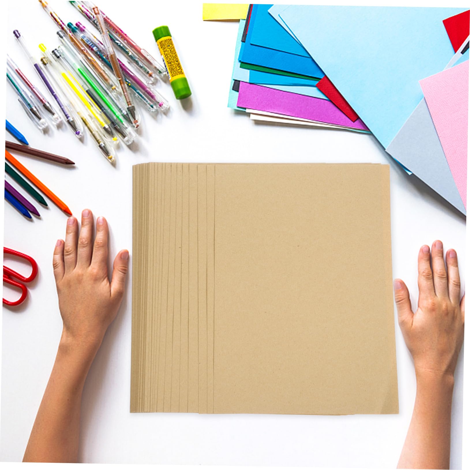 HOODANCOS Cartoncino di Carta Kraft in Fogli di Cartoncino per Rilegatura e Imballaggio Fogli di Carta Kraft in Formato per Scrapbooking e Progetti Fai da Te