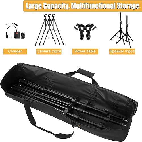Miniatura 9 de Bolsa de trípode multifuncional de 32 x 7 x 7 pulgadas  31.9 x 7.1 x 7.1 in resistente trípode con asa para luces, altavoces, cámaras, plumas,