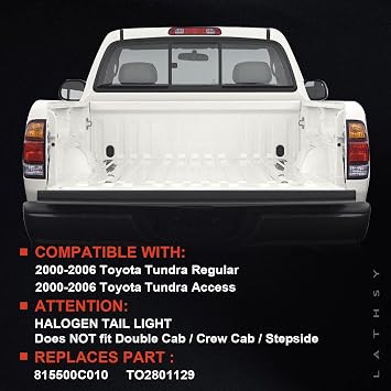 Tail Light Compatible With 2000-2006 Toyota Tundra Passenger Side