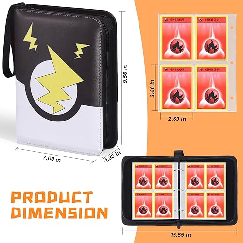 Miniatura 2 de FAMOMI Carpeta de tarjetas de 4 bolsillos, coleccionista de tarjetas coleccionables con 50 fundas extraíbles, 400 bolsillos para tarjetas portátil