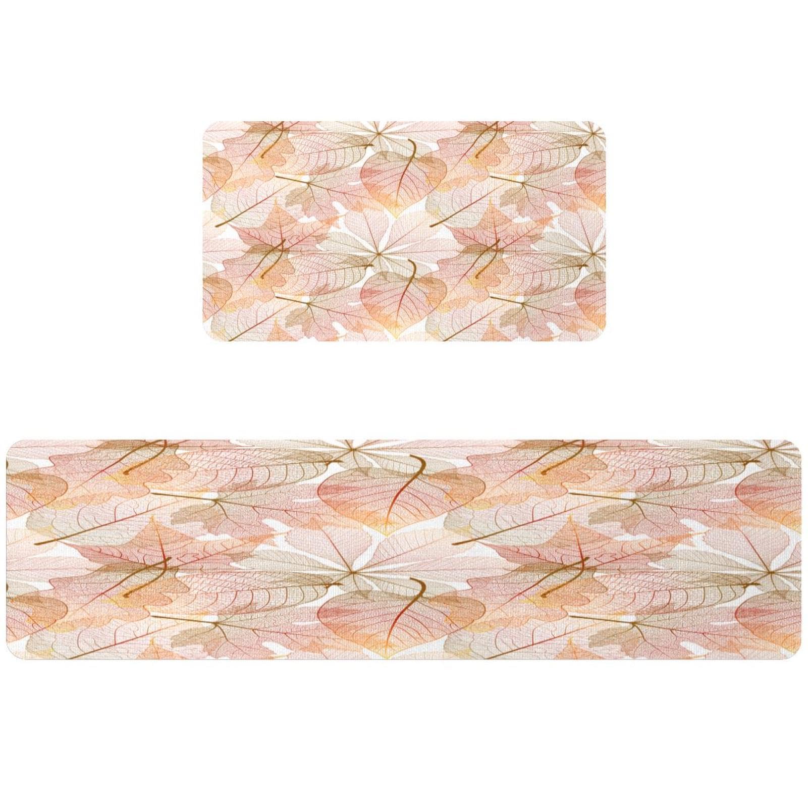 Tapis de cuisine antidérapants au motif de feuilles pour embellir votre couloir