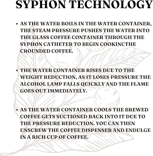Miniatura 4 de Nispira Belgium Royal Family Balance Syphon Unique Gravity Vintage Cafetera Sistema de preparación al vacío Oro 16.9 fl oz