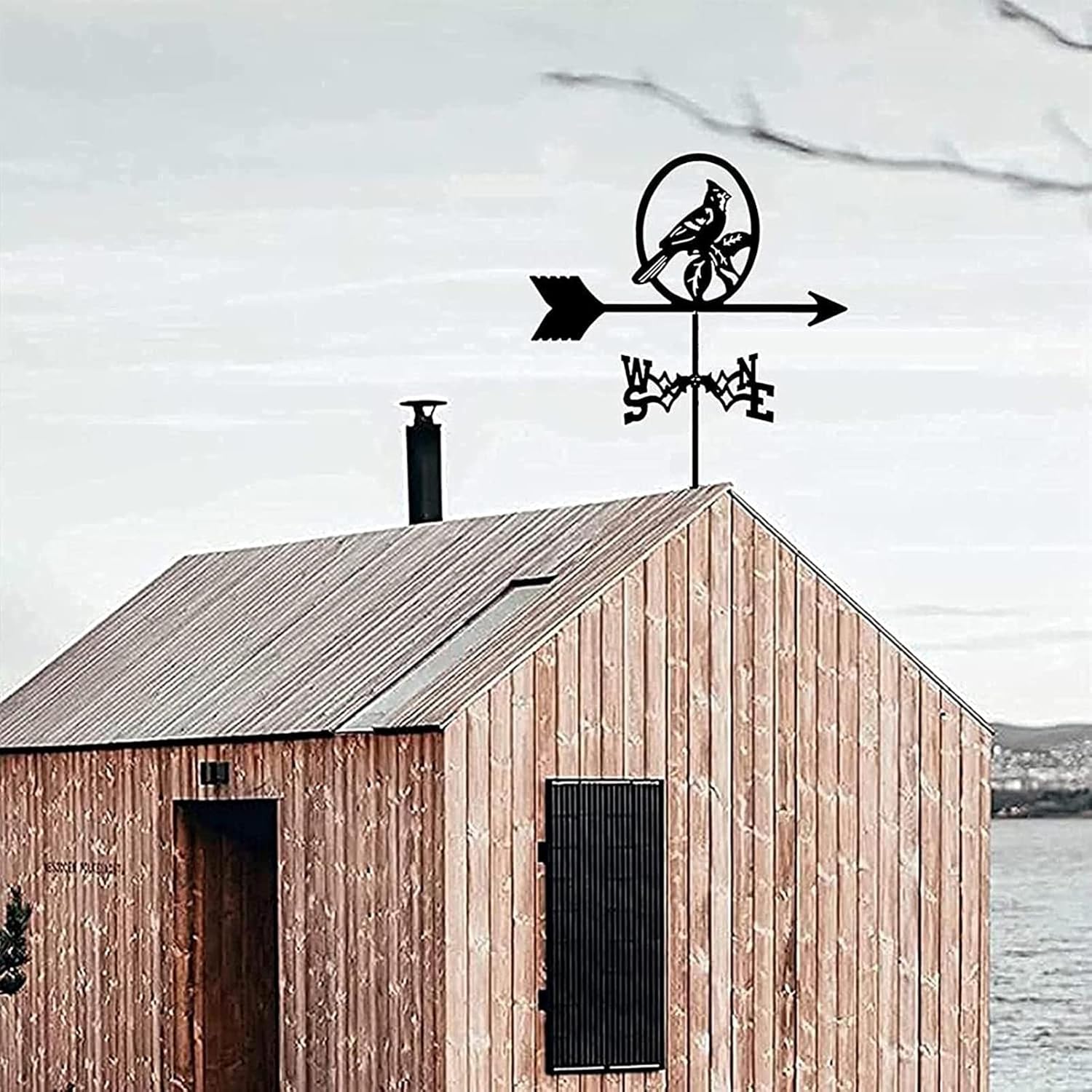 家の装飾 風向計 風見鶏 屋根 風見計 ガーデンマウント 庭の装飾 ステンレス鋼 測定ツール 風向計 風見鶏 農場 レトロ 丈夫 ア