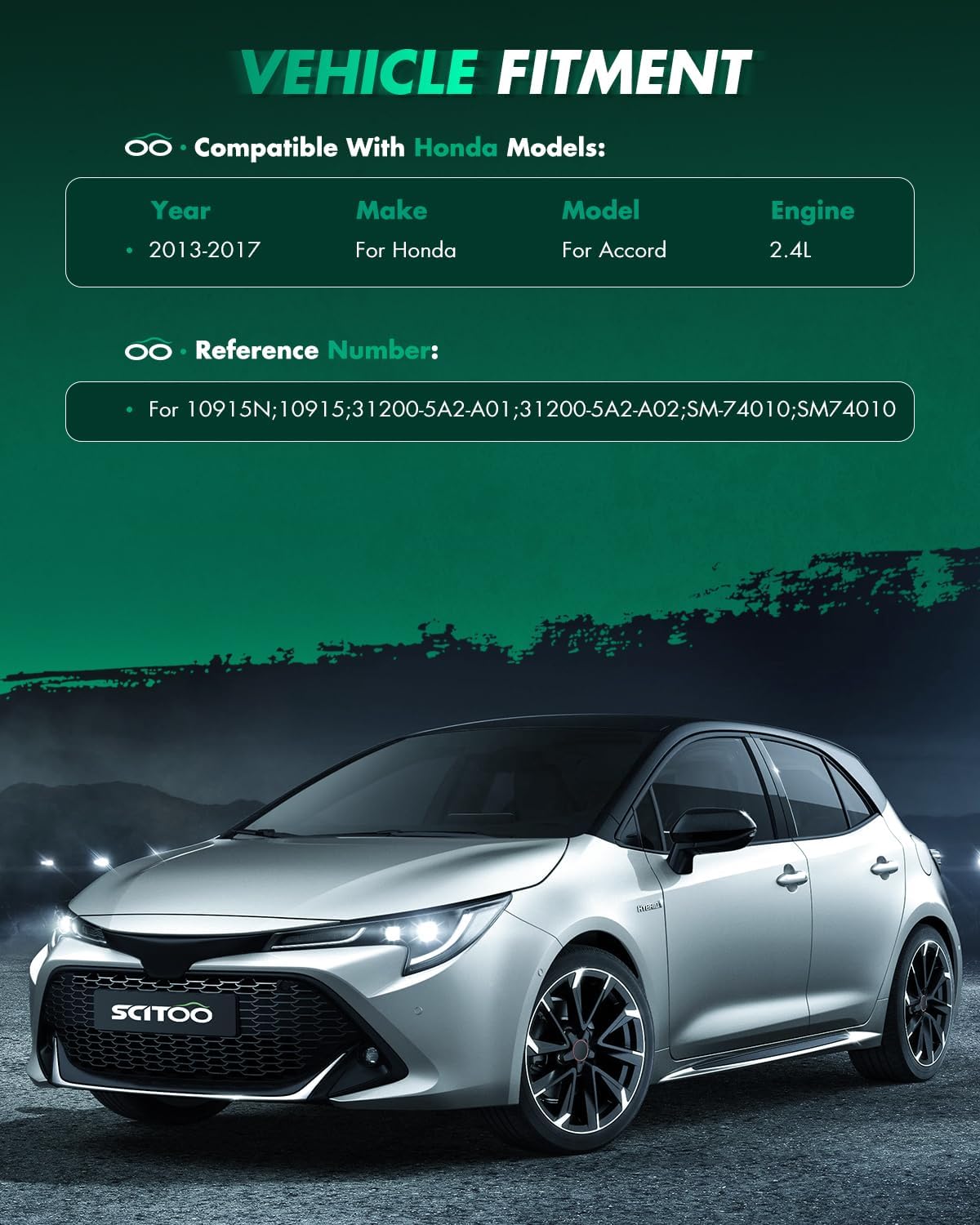 SCITOO Starter Compatible for Honda for Accord 2013-2017 L4 2.4L Manual Transmission Engine Starter Motor 10915