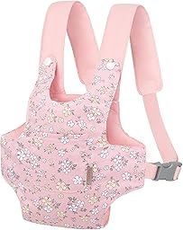 GAGAKU Transportador de muñecas para niños pequeños, portabebés para muñecas, Accesorios, portabebés para niñas pequeñas, Color Rosa (Flores de Pera)