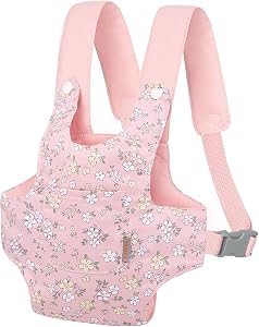 GAGAKU Baby Doll Carrier Doll Accessory Stuffed Animal Carrier with Adjustable Straps for Kids – Pink (Pear Flowers)