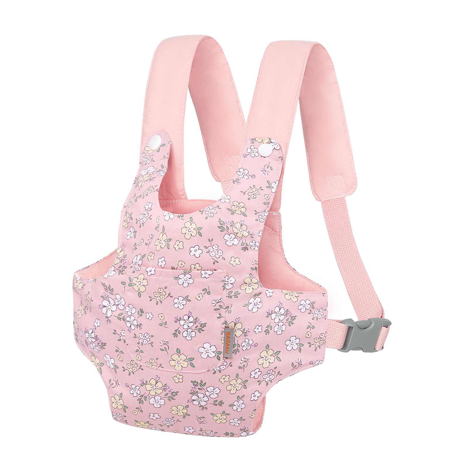GAGAKU Transportador de muñecas para niños pequeños, portabebés para muñecas, Accesorios, portabebés para niñas pequeñas, Color Rosa (Flores de Pera)