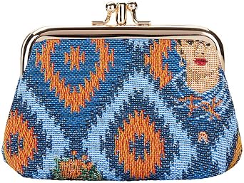 Signare Tapestry Double Pocket Change Pouch قبلة قفل عملة محفظة للنساء