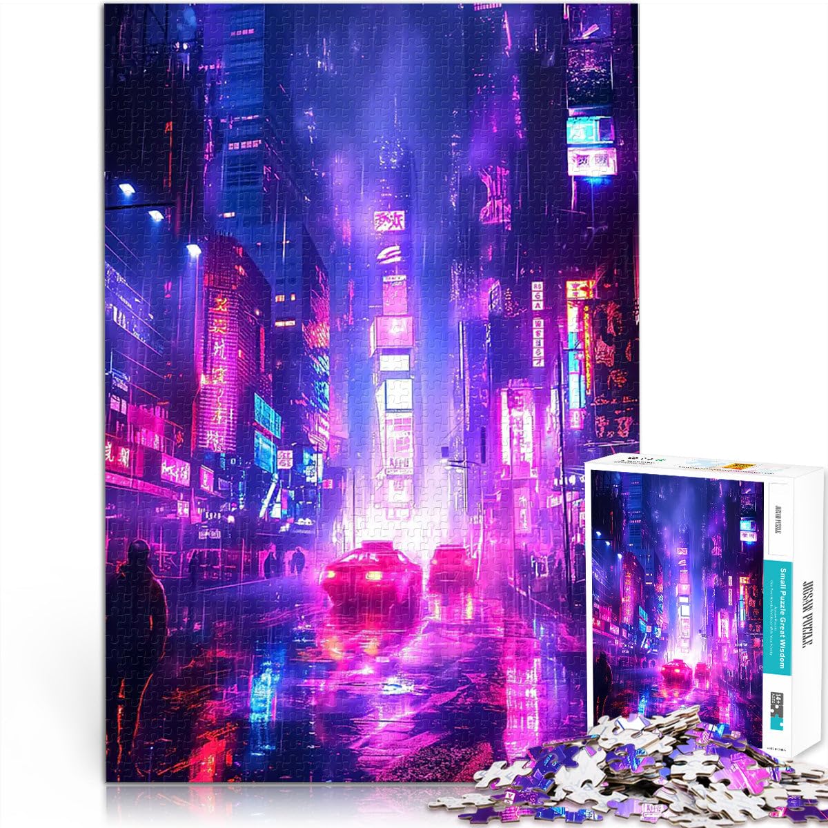 1000 Piece Jigsaw Puzzle for teenagers RGB Neon City Pädagogisches Spielzeug zum Stressabbau Kunstwerk Geschenk52x38cm — image 1