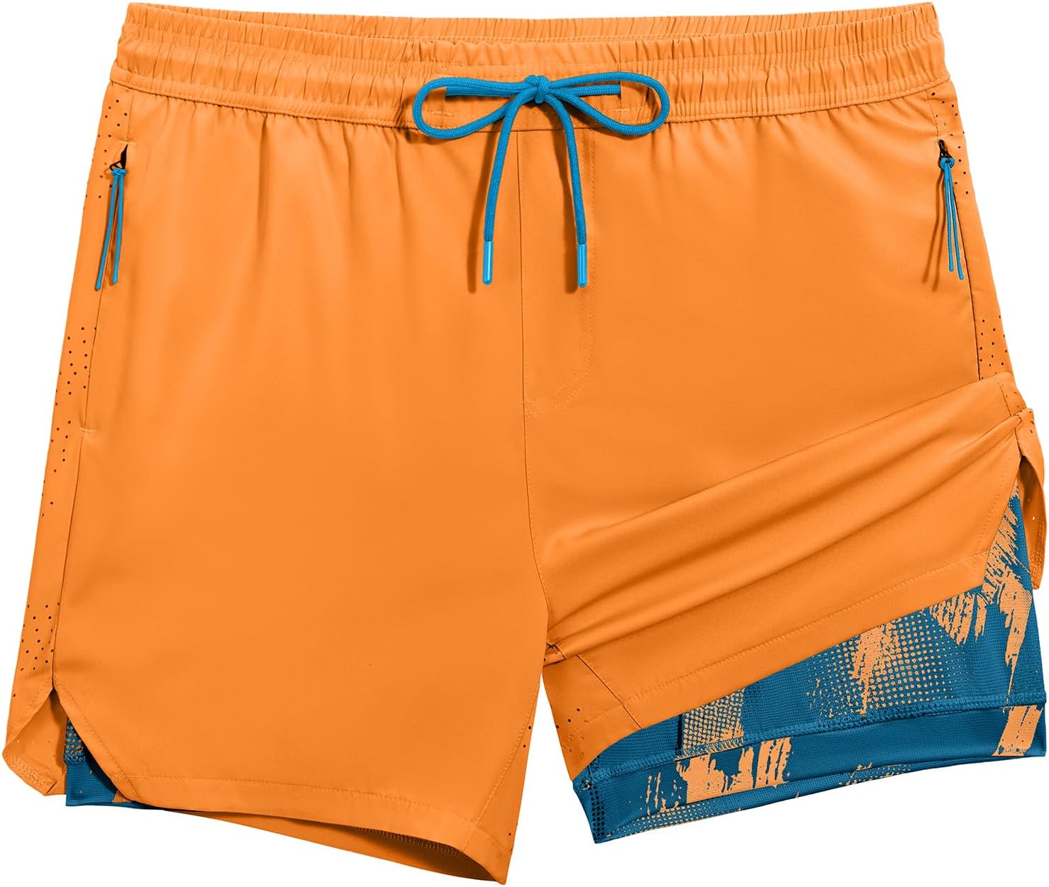 Men’s 5” Gym Running Shorts 2 in 1 Quick Dry Workout Athletic Shorts with Compression Liner Sports Shorts