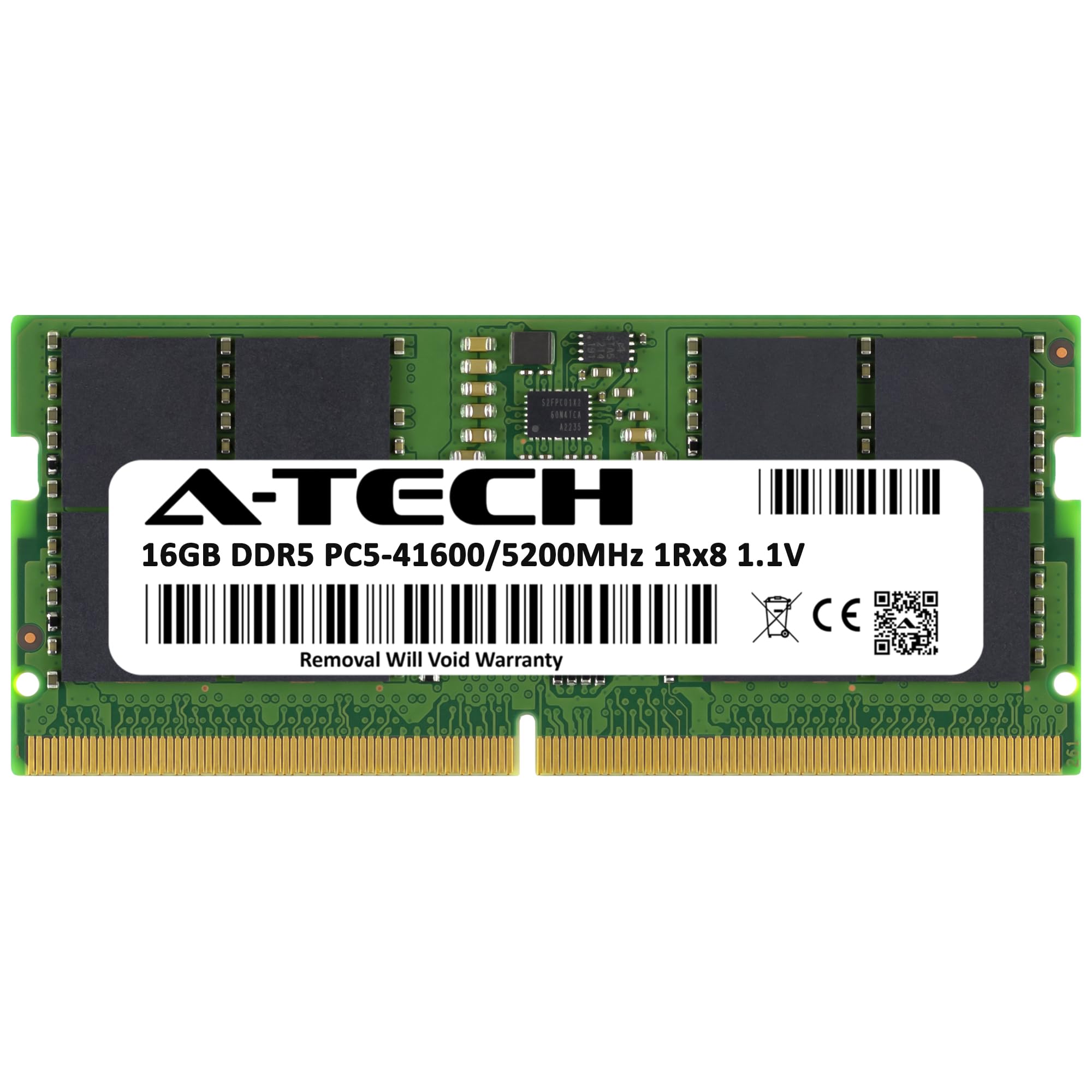A-Tech 16GB DDR5 5200MHz PC5-41600 CL42 SODIMM 1Rx8 Single Rank