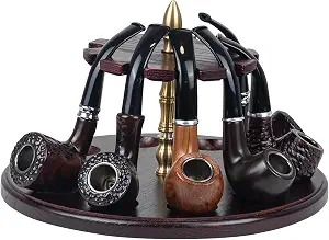 12 Best Wooden Pipe Stands for the Aficionado in You – Stylish and Practical Choices 7 WodGod Wooden Tobacco Pipe Stand Holder Rack for 10 Pipes