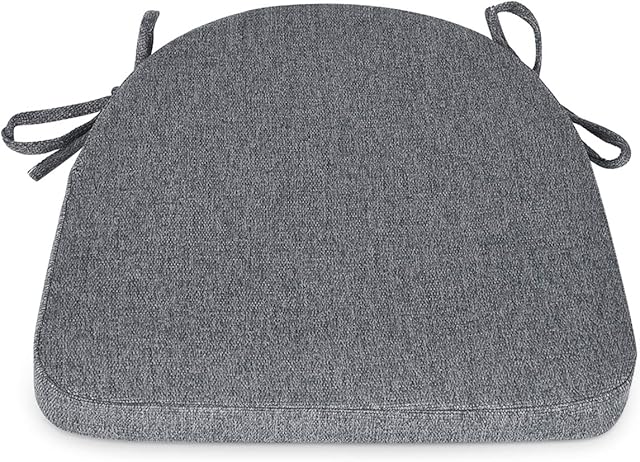 baibu NonSlip Kitchen Dining Chair Pad with Ties,Memory Foam 17" x 16.5" Chair Seat Cushion Pad-Dark Grey