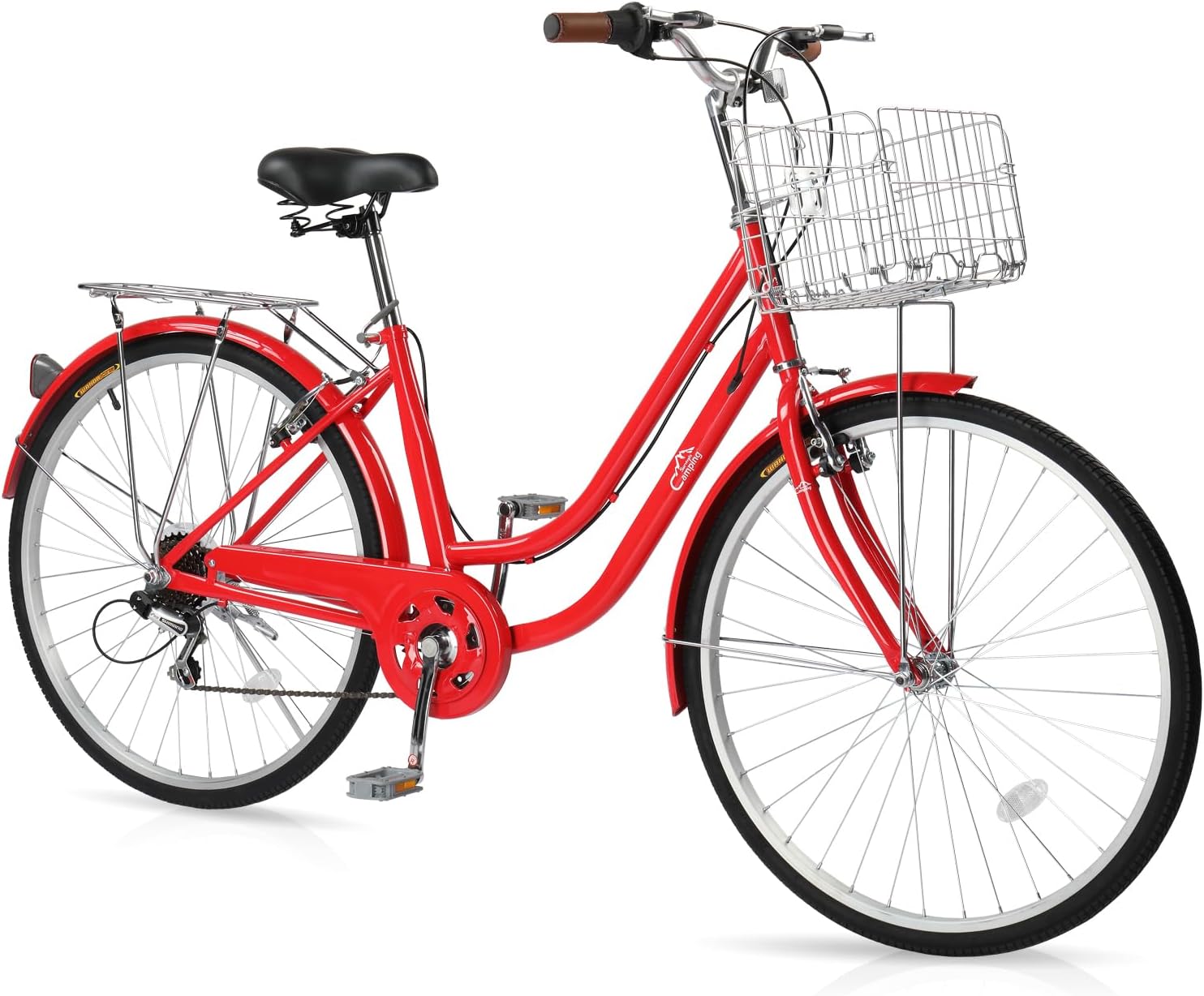 Women Bike 24/26 Inch Bicycles for Women, Beach Cruiser Bike with Premium Derailleur & Shift Lever, Adjustable Seat, High-Carbon Steel Frame and Excellent Welding Technology | Premium Derailleur, Shift Lever, Adjustable Seat