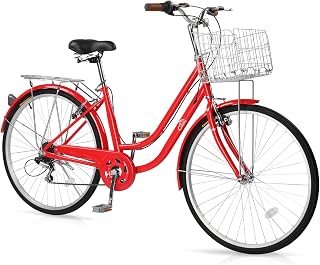 Ktaxon Women Bike 24/26 Inch Bicycles for Women, Beach Cruiser Bike with Premium Derailleur & Shift Lever, Adjustable Seat, High-Carbon Steel Frame and Excellent Welding Technology