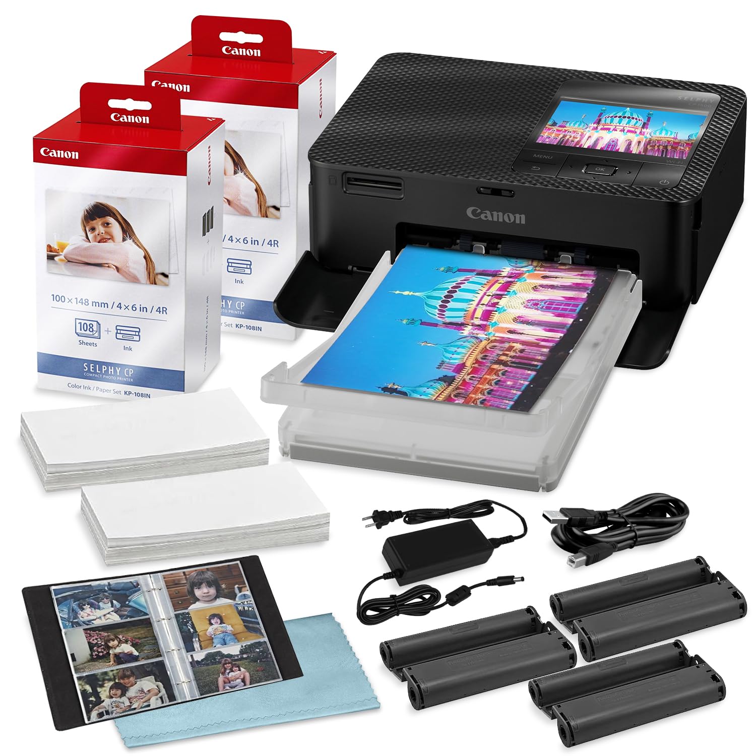 Canon Selphy CP1500 Wireless Compact Photo Printer (Black)