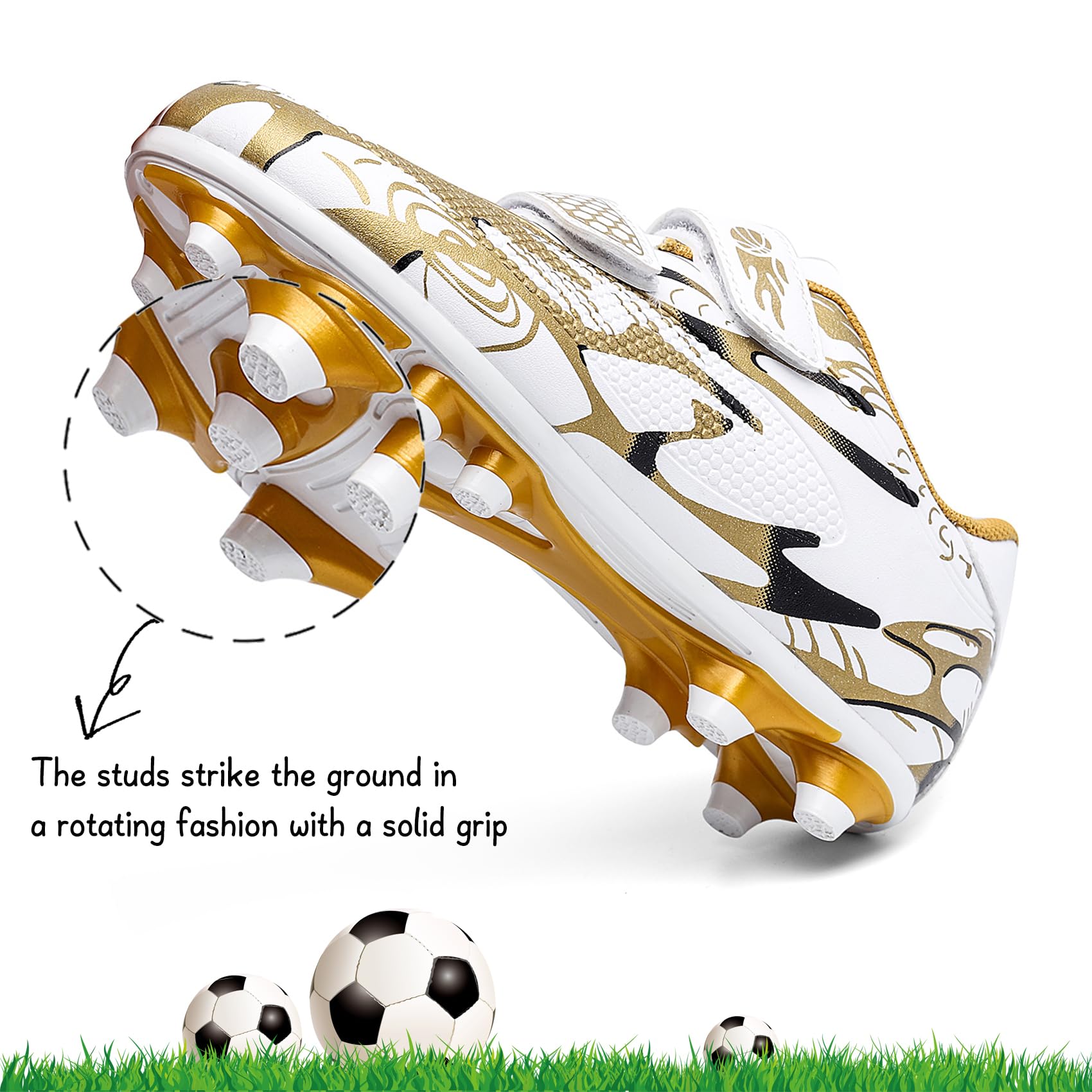 Unitysow Scarpe da Calcio Ragazzi Professionale All'aperto Sportivo Scarpe da Allenamento Bambini Teenager Scarpe Calcetto Spike Tacchetti