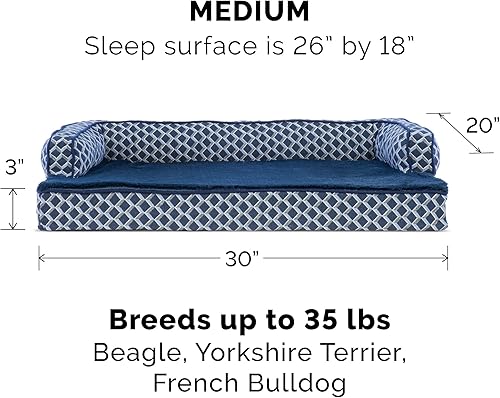 Miniatura 2 de Furhaven Pet  Sofá de felpa ortopédica para perro, cama con forma de L, tumbona ergonómica con contorno de cuna, cama para perros y gatos, varios