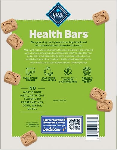 Miniatura 11 de Blue Buffalo Health Bars - Galletas crujientes para perros, horneadas al horno con ingredientes naturales, tocino, huevo y queso, bolsa de 16 onzas