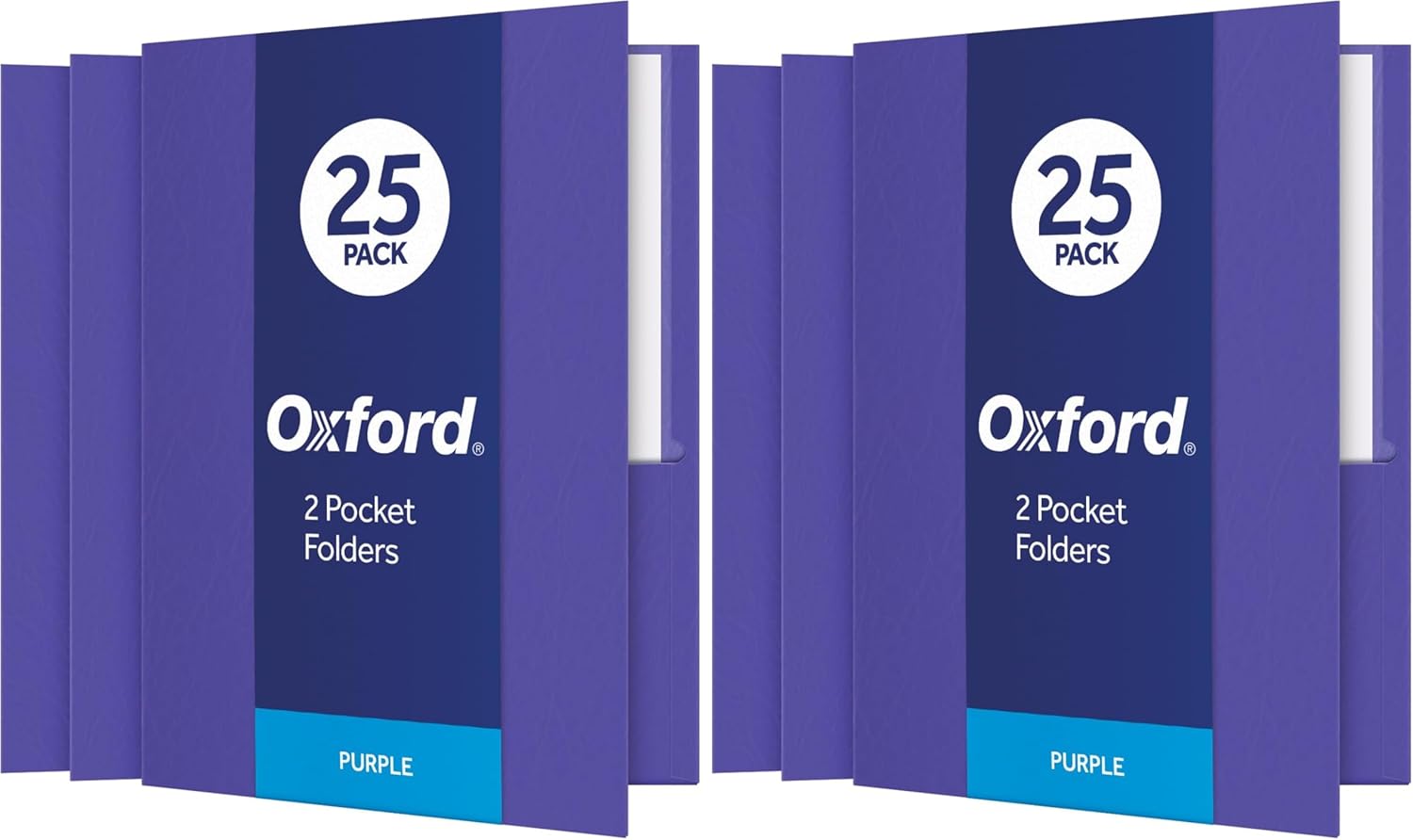 Oxford purple two-pocket folders, letter size, 2-pack