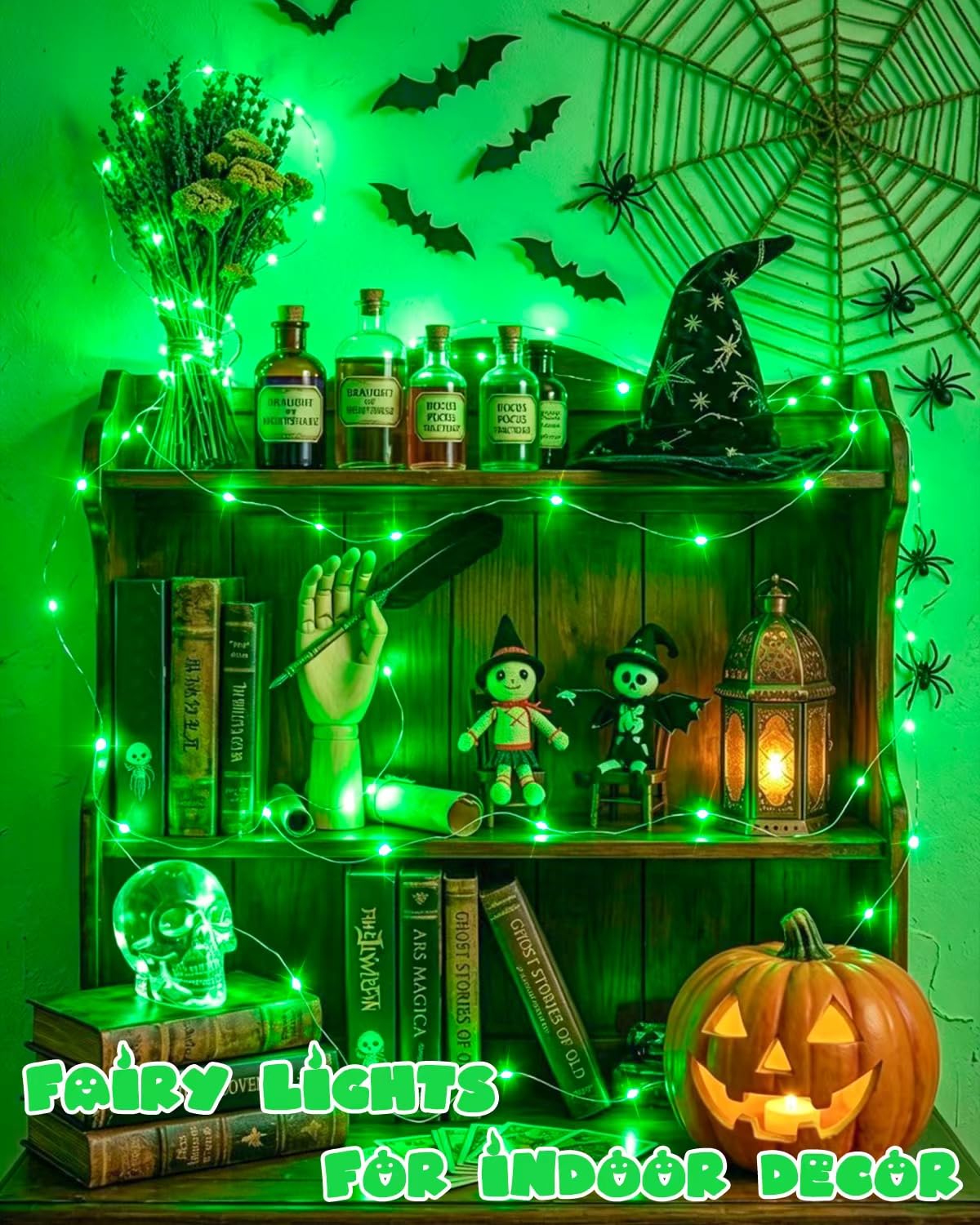 Paquete de 4 luces LED de 20 pies con 60 luces LED para el día de San Patricio con temporizador, cadena de luces impermeables para exteriores e interiores, luces parpadeantes para dormitorio, Navidad